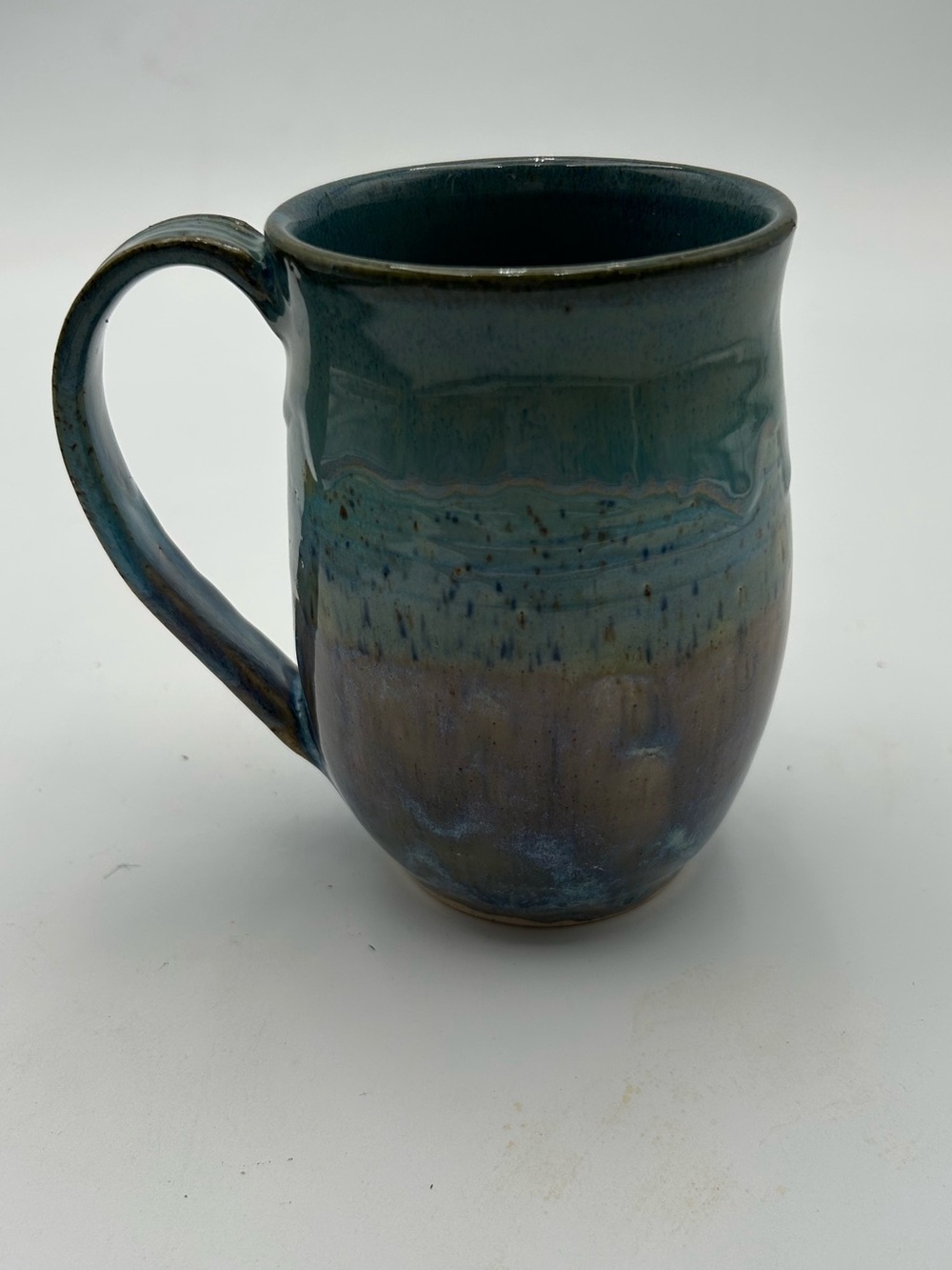 Large Studio Pottery Mug - Blue ,Green & Purple